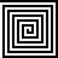 spiral square pattern black white