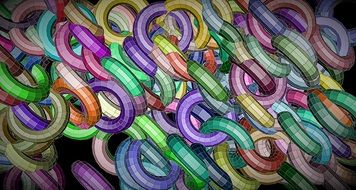 background with colored ring forms