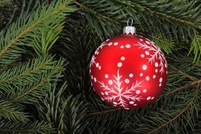 red color noel ball christmas ornament winter tree