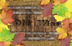 wine barrel autumn background wood