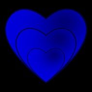 blue hearts on a black background