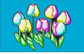 decorative roses on a blue background