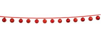 christmas celebration line of red balls