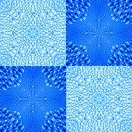 blue squares with water drops