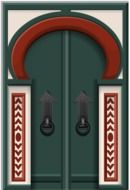 door oriental wooden gate entrance