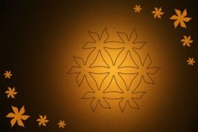 yellow brown background with ornament