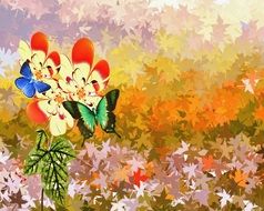 flowers background backdrop floral digital painting