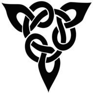 silhouette of celtic knot in shape