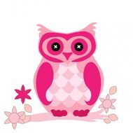 owl bird animal cute art pink