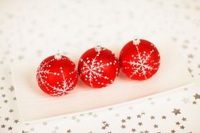 christmas ornament balls white background