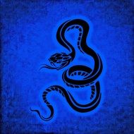 snake dangerous background blue