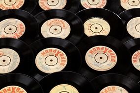 background with vintage disks