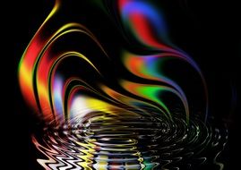 abstract lines rainbow color black background
