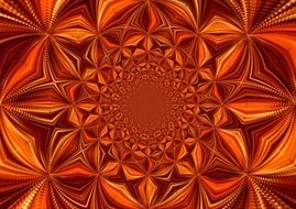 kaleidoscope digital art pattern orange color