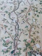 drawing on Chinese wallpaper