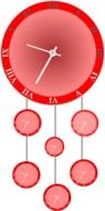 red wall clocks