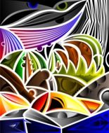 abstract cubism surreal pattern
