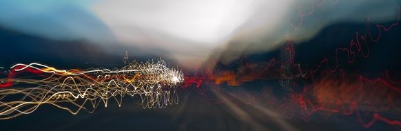 light trails abstract bokeh