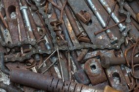 stainless tools screw nails old