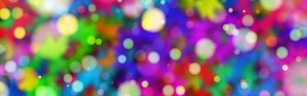 banner with colorful bokeh bubbles