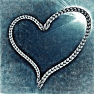 rope in the shape of a heart on a blue background