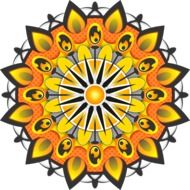 mandala pattern shape yellow