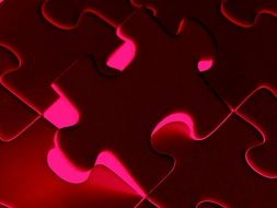 puzzle bright red background