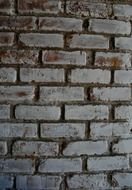 wall brick red painted white