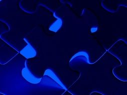 puzzle bright blue background