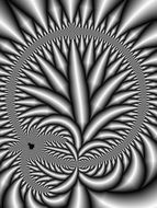 black and white fractal pattern as flowers