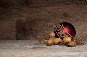 christmas decoration peanuts red ball