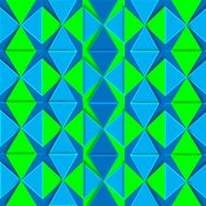 geometric 3d aqua lime green