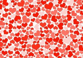 background of hearts of different size