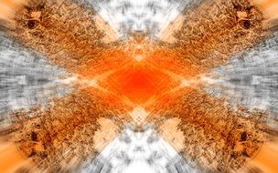 digital abstract orange white