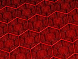 maroon grid with hexagons