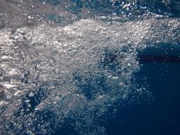 blue bubble pool underwater water