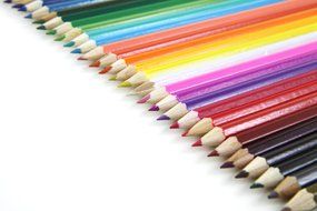 artistic bright rainbow color pencils
