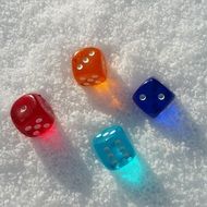 cube colorful transparent snow