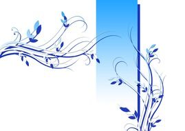 white greeting card with blue flowers as background
