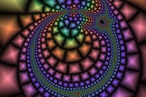 clipart of wallpaper with digital fractal swirl