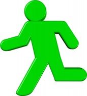 green running man sign symbol