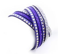 purple bracelet with metal rivets