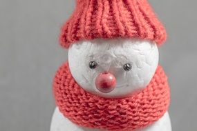 snowman in winter cap and scarf