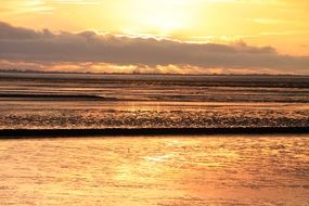 golden sunset on the North Sea