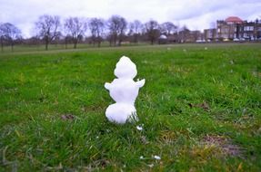 Snowman on the grass