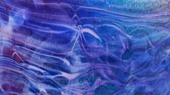 blue fused glass in macro