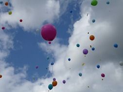balloon sky clouds fly background
