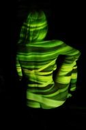 woman act green pattern abstract