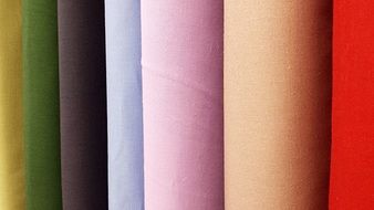 monochromic fabrics of various colors