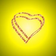 yellow wallpaper background with heart decoration